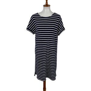 Emberley Striped Dress XS Blue White Short Sleeve Nautical Coastal Preppy Resort